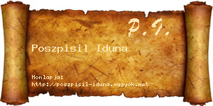 Poszpisil Iduna névjegykártya